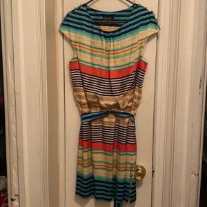 Multi-colored stripe dress